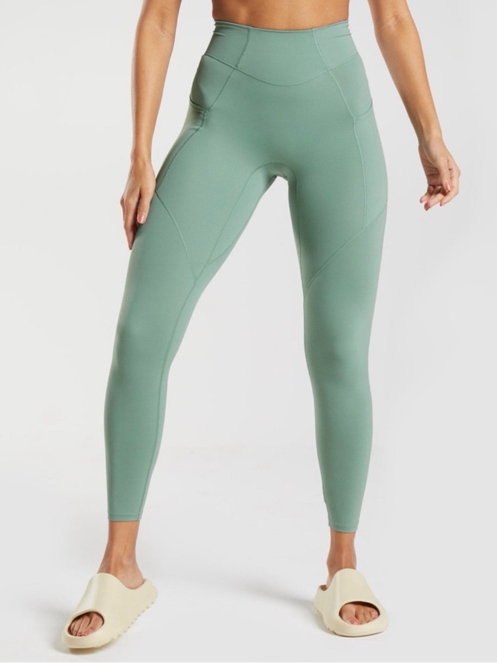 Gymshark Whitney Everyday Pocket Leggings - Leaf Green - Small